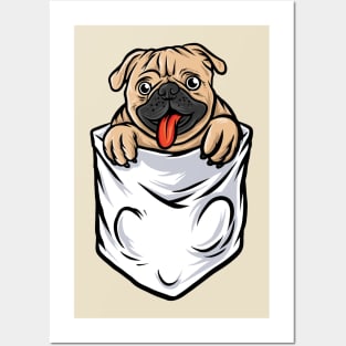 Pug Dog IN Pocket Posters and Art